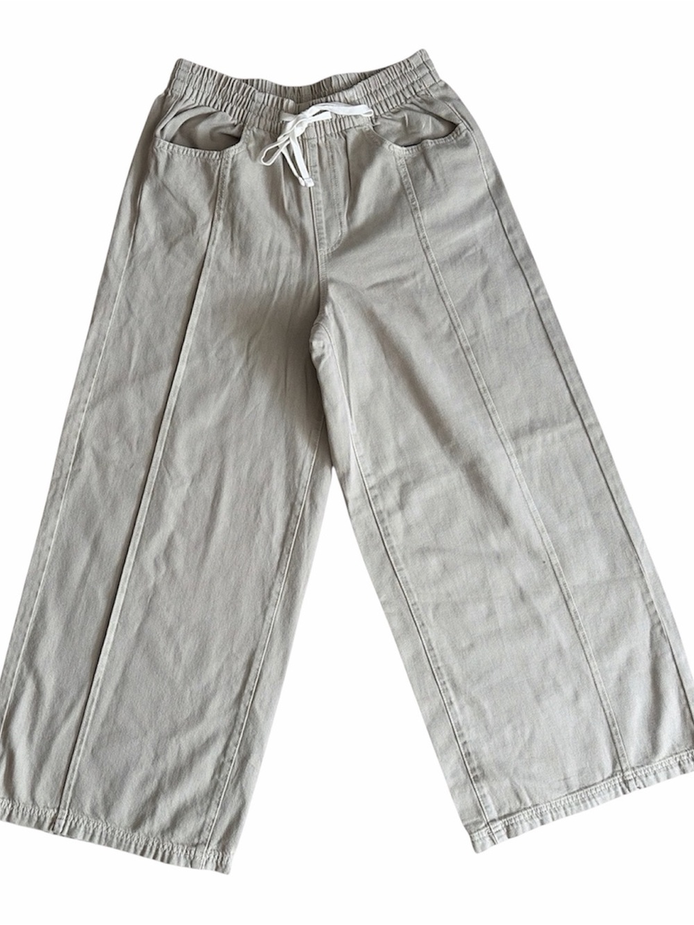 NWT Universal Thread Tan Denim Wide Leg Pull On Pant Size Medium - Picture 9 of 9